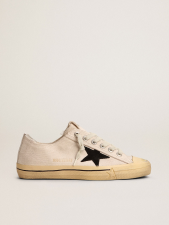 GOLDEN GOOSE MEN'S V-STAR LTD WITH BLACK SUEDE STAR AND EMBROIDERED LETTERING