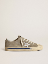 GOLDEN GOOSE MEN’S V-STAR WITH SUEDE UPPER AND SILVER STAR