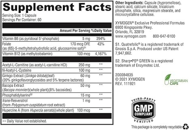 XYMOGEN MEMORALL - BRAIN SUPPORT SUPPLEMENT - 60 KAPSUL