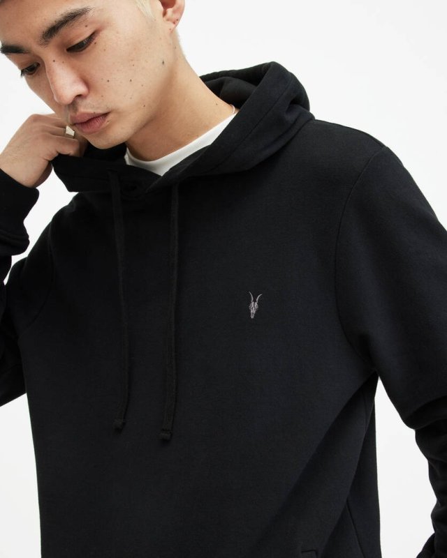 ALL SAINTS RAVEN PULLOVER HOODIE - BLACK
