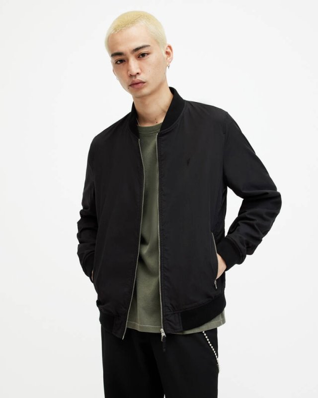 ALL SAINTS BASSETT BOMBER JACKET - BLACK
