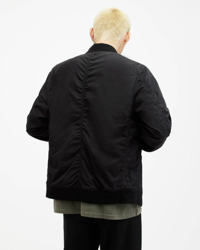 ALL SAINTS BASSETT BOMBER JACKET - BLACK