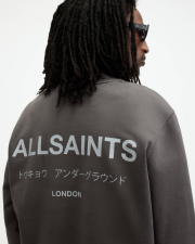 ALL SAINTS UNDERGROUND OVERSIZED CREW NECK SWEATSHIRT - SHADED GRAY