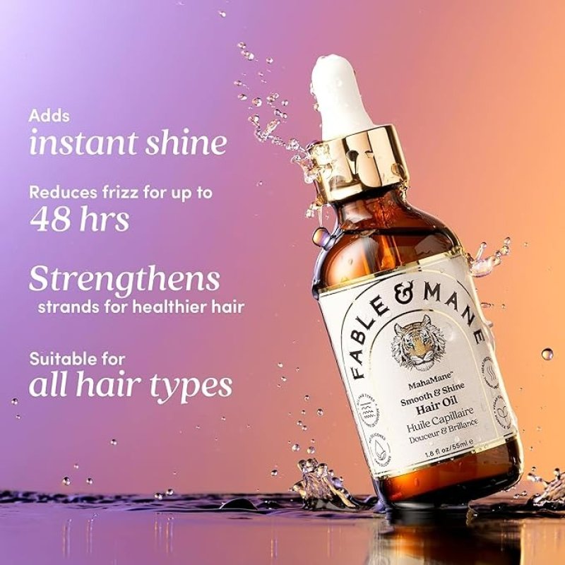 FABLE AND MANE MAHAMANE SMOOTH & SHINE HAIR OIL - 1.8 FL OZ