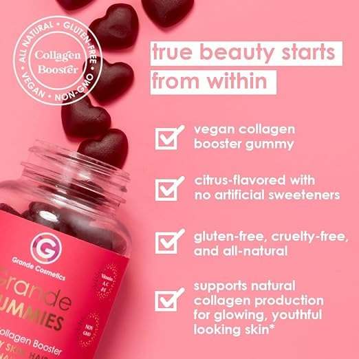 GRANDE COSMETICS VEGAN COLLAGEN HAIR VITAMIN GUMMIES FOR HAIR - 60 TABLET