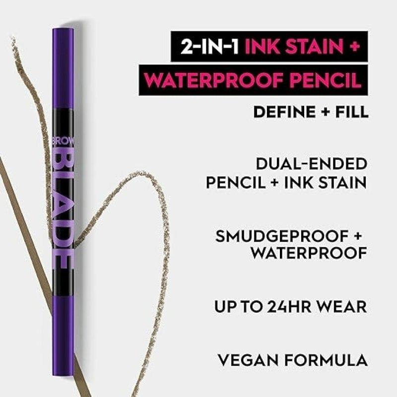 URBAN DECAY BROW BLADE 2-IN-1 MICROBLADING EYEBROW PEN + WATERPROOF PENCIL - TAUPE TRAP