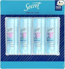SECRET OUTLAST ANTI-PERSPIRANT DEODORANT CLEAR GEL COMPLETELY CLEAN - 2.7 OZ - 4'LU