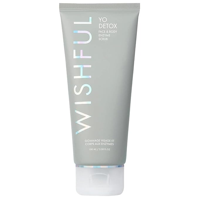WISHFUL YO DETOX CHARCOAL FACE & BODY ENZYME SCRUB - 3.38 OZ
