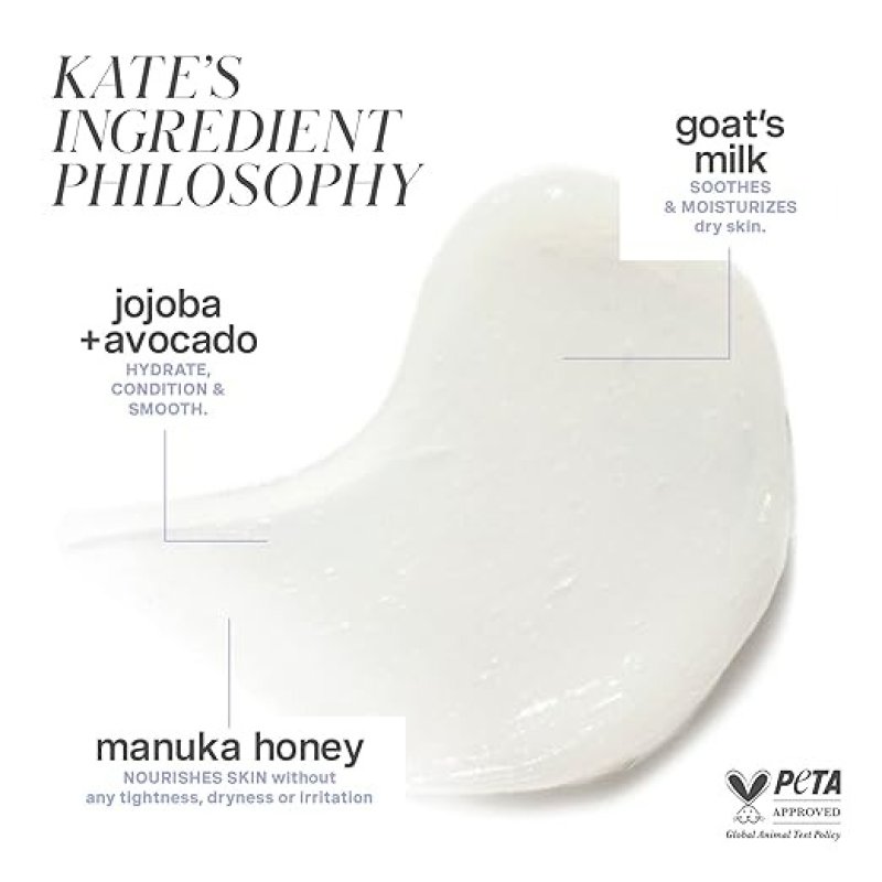 KATE SOMERVILLE GOAT MILK MOISTURIZING CLEANSER, GENTLE DAILY FACE WASH - 4 FL OZ