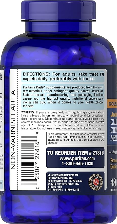 PURITAN'S PRIDE GLUCOSAMINE - 480 ADET