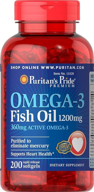 PURITAN'S PRIDE OMEGA-3 FISH OIL 300 MG -200 TABLET