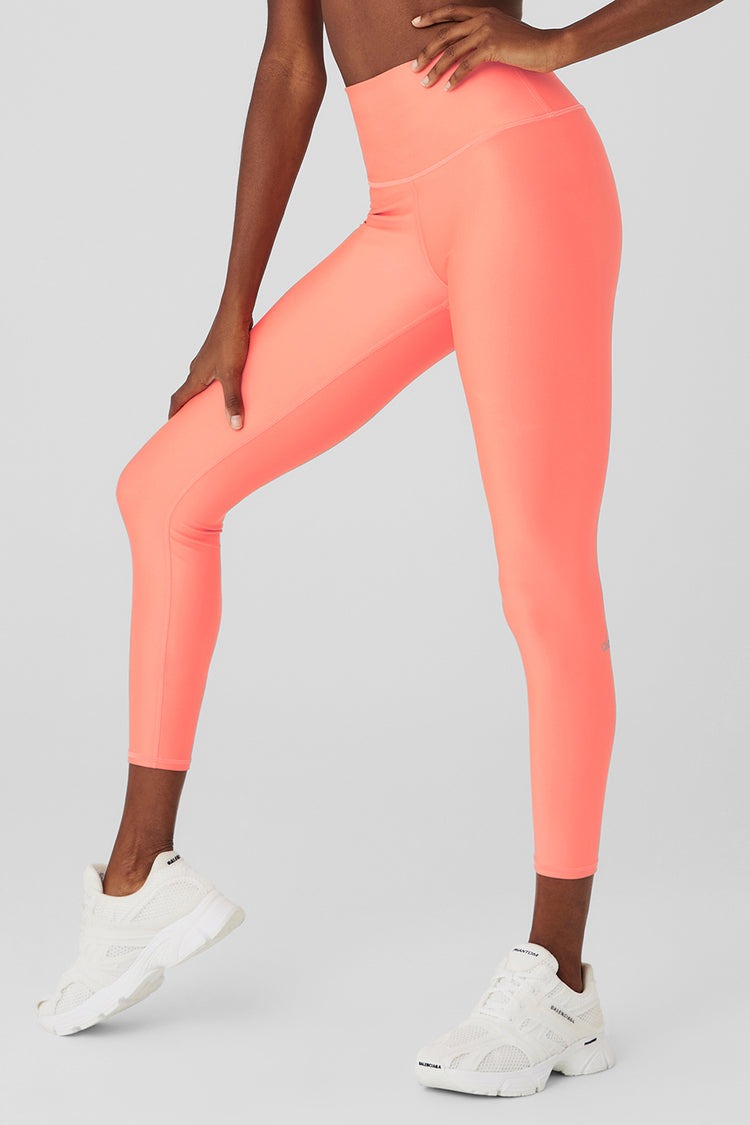 ALO YOGA 7/8 HIGH WAIST AIRLIFT LEGGINS - CANDY ORANGE