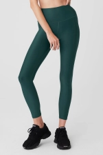 ALO YOGA 7/8 HIGH WAIST AIRLIFT LEGGINS - MIDNIGHT GREEN