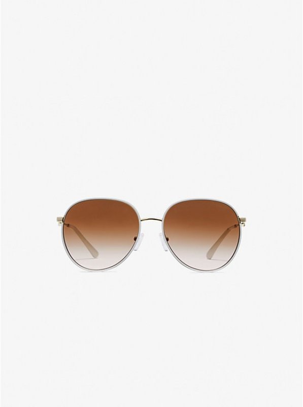 MICHAEL KORS EMPIRE AVIATOR SUNGLASSES - OPTIC WHITE