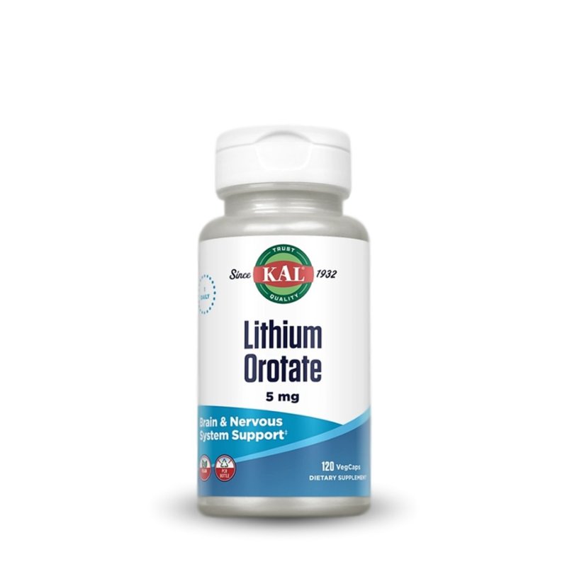 KAL VITAMINS LITHIUM OROTATE VEGCAPS - 5 MG -  120 TABLET