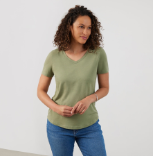 BLUFFWORKS THRESHOLD V-NECK T-SHIRT - SAGE GREEN