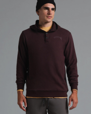MUNICIPAL CORDLESS SNAP HOODIE - CHOCOLATE