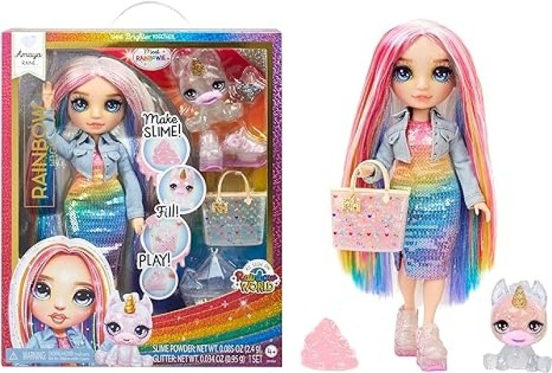 RAINBOW HIGH AMAYA, RAINBOW WITH SLIME KIT & PET