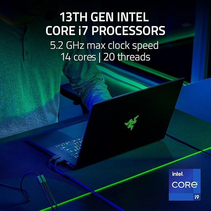 RAZER BLADE 15 GAMING LAPTOP: NVIDIA GEFORCE RTX 4070-13TH GEN INTEL 14-CORE I7 CPU - 32 GB
