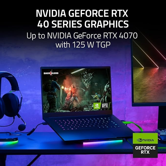 RAZER BLADE 15 GAMING LAPTOP: NVIDIA GEFORCE RTX 4070-13TH GEN INTEL 14-CORE I7 CPU - 32 GB