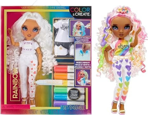 RAINBOW HIGH COLOR & CREATE FASHION DIY DOLL WITH WASHABLE RAINBOW MARKERS