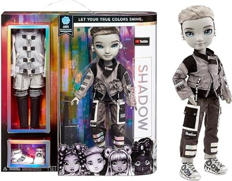 RAINBOW HIGH SHADOW SERIES 1 ASH SILVERSTONE- GREYSCALE BOY FASHION DOLL