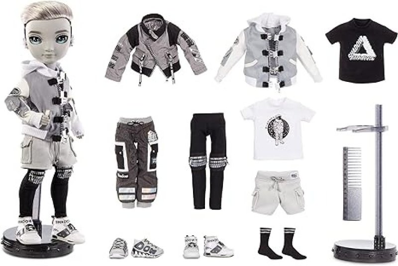 RAINBOW HIGH SHADOW SERIES 1 ASH SILVERSTONE- GREYSCALE BOY FASHION DOLL