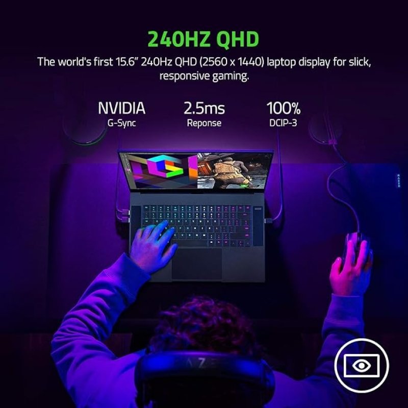 RAZER BLADE 15 GAMING LAPTOP: NVIDIA GEFORCE RTX 3070-10TH GEN INTEL 8-CORE I7 CPU - 16 GB RAM