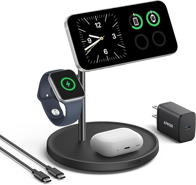 ANKER MAGSAFE-COMPATIBLE WIRELESS CHARGING STAND - BLACK