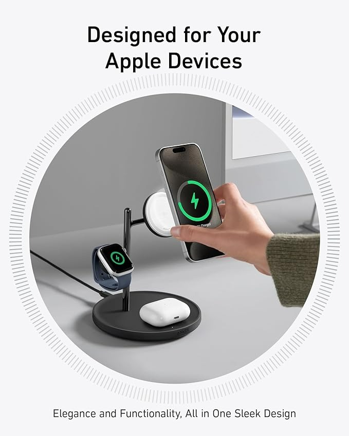 ANKER MAGSAFE-COMPATIBLE WIRELESS CHARGING STAND - BLACK