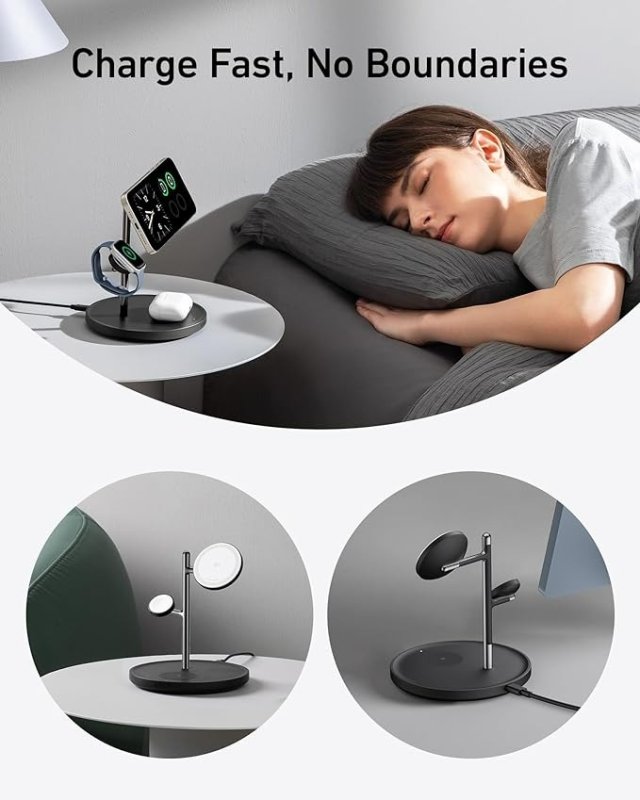 ANKER MAGSAFE-COMPATIBLE WIRELESS CHARGING STAND - BLACK