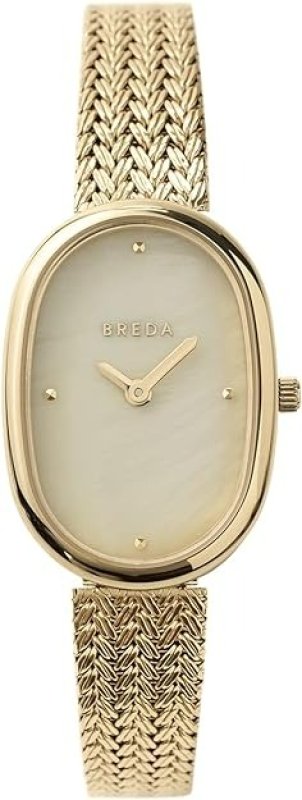 BREDA WOMEN'S 'JANE TETHERED' GOLD AND MESH BRACELET WATCH, 23MM
