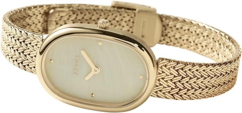 BREDA WOMEN'S 'JANE TETHERED' GOLD AND MESH BRACELET WATCH, 23MM