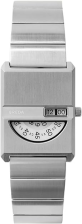 BREDA 'PULSE TANDEM' SILVER AND METAL BRACELET WATCH, 26MM
