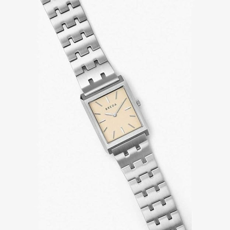 BREDA 'VIRGIL' STAINLESS STEEL AND METAL BRACELET WATCH, 26MM