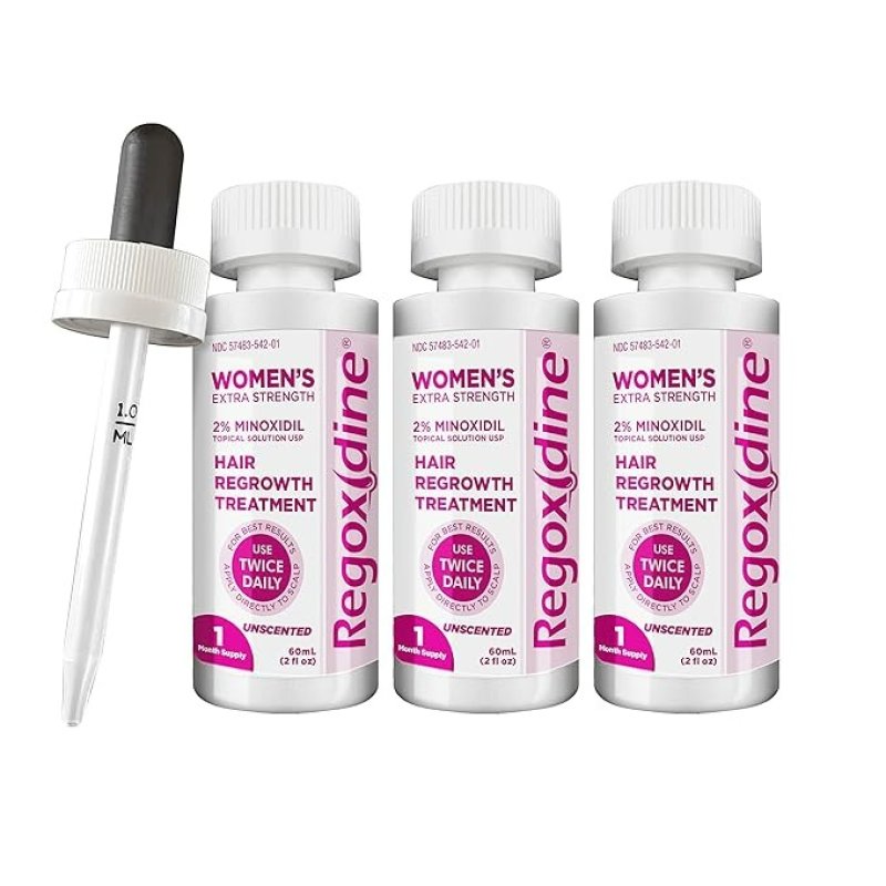 REGOXIDINE WOMEN'S MINOXIDIL TOPICAL & FOAM HELPS RESTORE TOP OF SCALP HAIR LOSS AND SUPPORT HAIR REGROWTH - 2% TOPICAL 3-MONTH SUPPLY