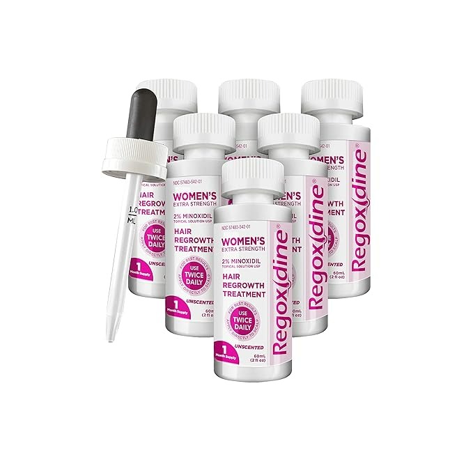 REGOXIDINE WOMEN'S MINOXIDIL TOPICAL & FOAM HELPS RESTORE TOP OF SCALP HAIR LOSS AND SUPPORT HAIR REGROWTH - 2% TOPICAL 6-MONTH SUPPLY