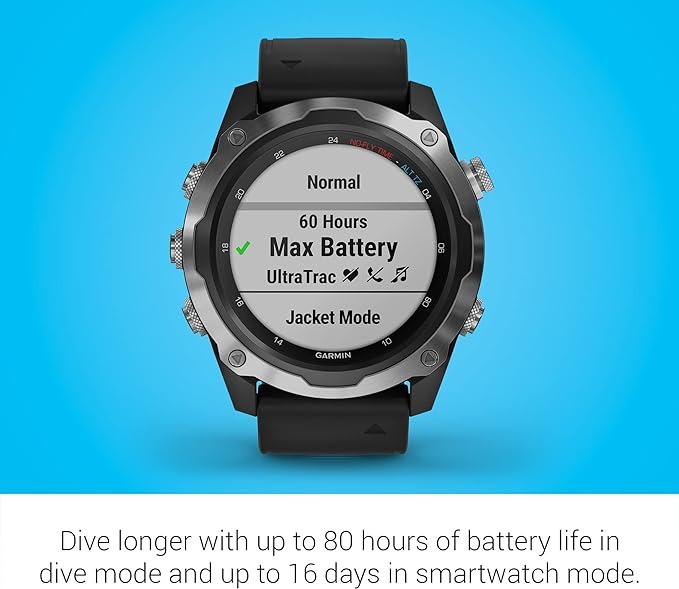GARMIN DESCENT MK2, WATCH-STYLE DIVE COMPUTER - BLACK BAND, 010-02132-00