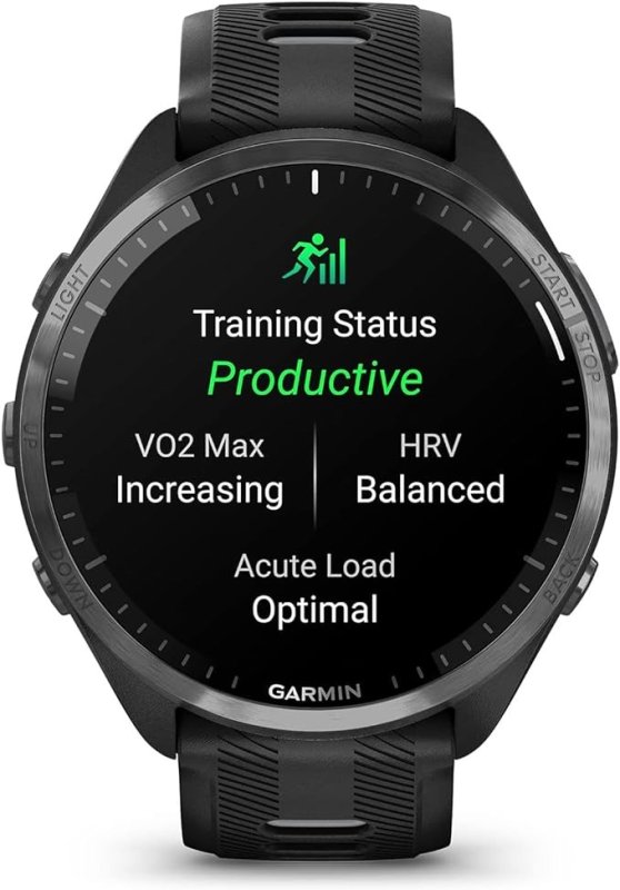 GARMIN FORERUNNER 965 RUNNING SMARTWATCH - BLACK AND POWDER GRAY, 010-02809-00