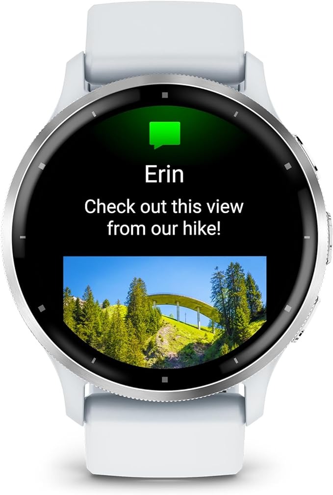 GARMIN VENU 3 SILVER STAINLESS STEEL BEZEL 1.4-INCH AMOLED TOUCHSCREEN DISPLAY SMART WATCH