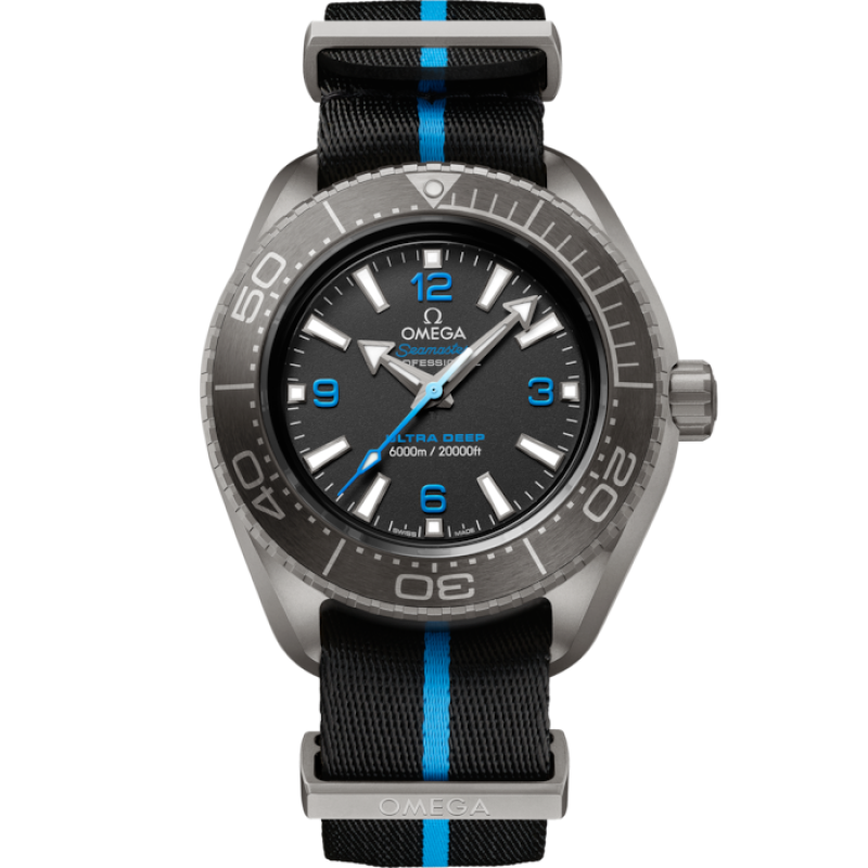 OMEGA SEAMASTER PLANET OCEAN 6000M 45.5 MM, TITANIUM ON NATO STRAP