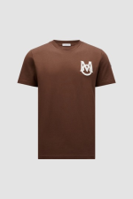 MONCLER MONOGRAM T-SHIRT - BROWN