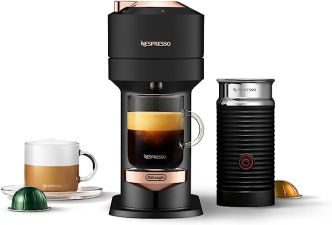 NESPRESSO VERTUO NEXT COFFEE AND ESPRESSO MACHINE - BLACK ROSE GOLD