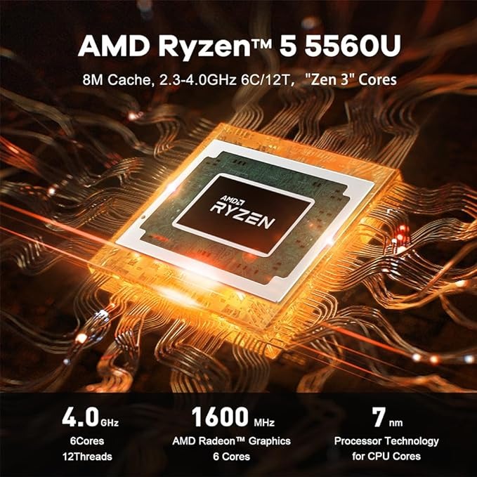 BEELINK MINI PC, AMD RYZEN 5 5560U