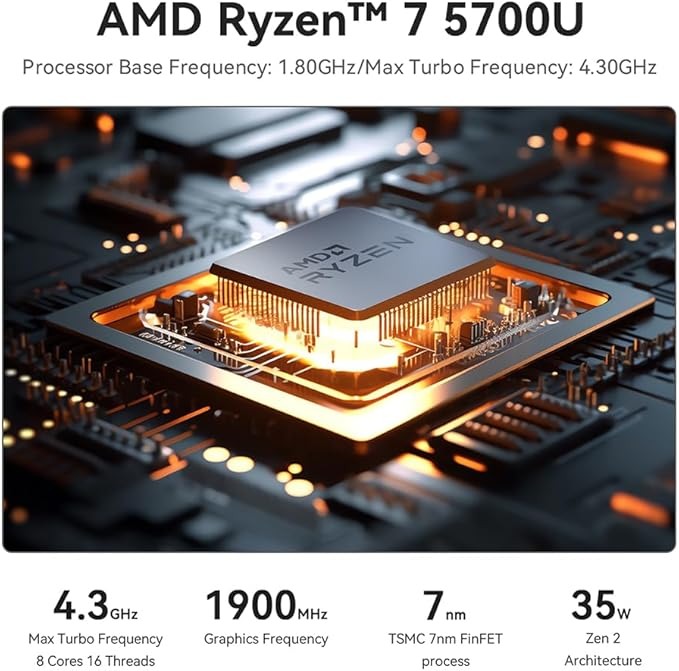 BEELINK MINI PC SER5, AMD RYZEN 7 5700U