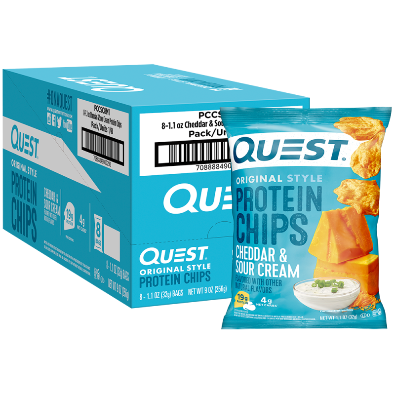 QUEST NUTRITION CHEDDAR & SOUR CREAM ORIGINAL STYLE PROTEIN CHIPS