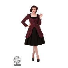 ABRACADABRA NYC VICTORIAN MAROON & BLACK WOMENS SUIT JACKET