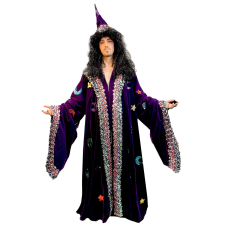 ABRACADABRA NYC FANTASY PLUM PURPLE ADULT WIZARD CLOAK & HAT