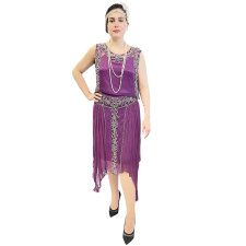 ABRACADABRA NYC 1920'S FUCHSIA CHIFFON FLAPPER DRESS DELUXE WOMEN'S COSTUME
