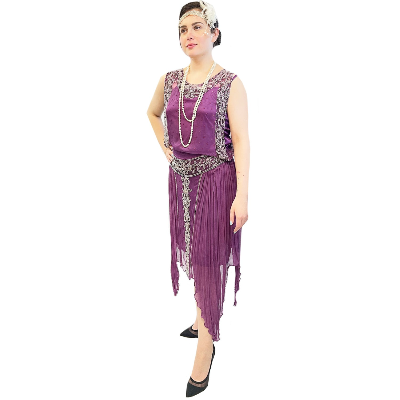 ABRACADABRA NYC 1920'S FUCHSIA CHIFFON FLAPPER DRESS DELUXE WOMEN'S COSTUME